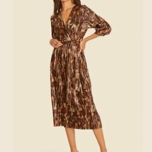 Johnny Was Metallic Tina Wrap Midi Dress Size XL